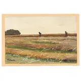 The Reapers by Winslow Homer, Watercolor and gouache on paper mounted to cardboard, sold Dec 2024