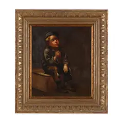 A Young Urchin by John George Brown, Oil on canvas, sold Dec 2024