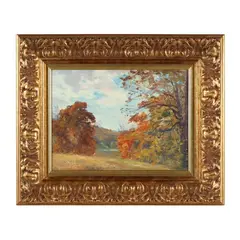 Autumn Landscape by Walter A. Clark, Oil on board, sold Dec 2024