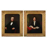 Portraits of a Lady and Gentleman by Samuel Finley Breese Morse, Oil on canvas, sold Dec 2024