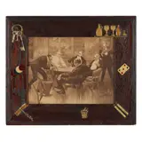 Framed Print of Card Players in a Vintage Frame by William Frederick Foster, A lithograph on paper, sold Dec 2024