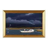 Fishing Up a Storm by Jack Saylor, Oil on canvas, sold Nov 2024