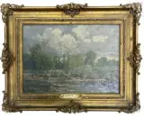Saulaies aux environsd'Arpajon by Alexandre René Veron, Huile sur toile, sold Aug 2025