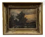 Paysage à la rivière by Charles Labord Labor, Huile sur toile, sold Aug 2025