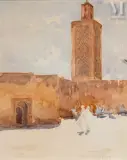 Kasbah Tadla au Maroc, by Marthe Moisset, Aquarelle, sold Jun 2025