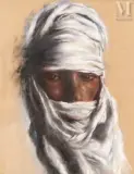 Portrait d'homme au turban by Catherine Dammeron, Pastel, sold Jun 2025