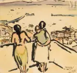 Terrasses à la casbah by Charles Brouty, Encre et aquarelle sur papier, sold Jun 2025