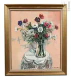 Bouquet d'Hiver" & "Bouquet au naperon by Harry Séguéla, Huile sur toile, sold Feb 2025