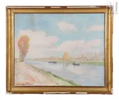 Canal à Bruges 12 XI 1929 by Mikhail Nikolaevich Yakovlev, Huile sur toile, sold Feb 2025