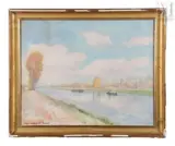 Canal à Bruges 12 XI 1929 by Mikhail Nikolaevich Yakovlev, Huile sur toile, sold Feb 2025