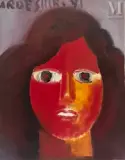 Red Face by Ardeshir Mohasses, Huile sur toile, sold Jul 2024