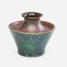 Small Vase, Raspberry Glaze by George E. Ohr, sold Jan 2017