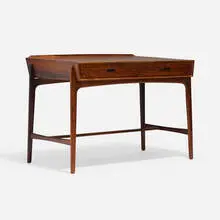 Desk, model 200 by Svend Aage Madsen, c. 1960, rosewood veneer, rosewood, sold Nov 2022