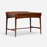 Desk, model 200 by Svend Aage Madsen, c. 1960, rosewood veneer, rosewood, sold Nov 2022