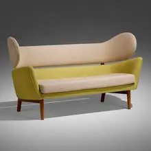 Sofa by Finn Juhl, upholstery, oak, sold Nov 2022