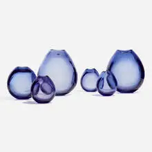 Drop vases, collection of six by Per Lütken, c. 1960, hand-blown glass, sold Nov 2022
