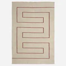 Flatweave carpet by Vibeke Klint, c. 1950, hand-woven wool, sold Nov 2022