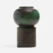 Vase by Stig Lindberg, 1970, glazed stoneware, sold Nov 2022