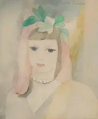 Portrait de jeune fille by Marie Laurencin, watercolor, sold Dec 2024