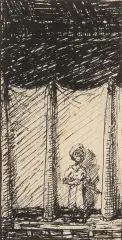 Der Haremswächter by Alfred Kubin, ink, sold Dec 2024