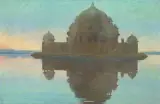 Grabmal des Sher Shah Suri bei Sasaram, Indien by Axel Jarl, oil on canvas, sold Dec 2024