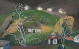 Landschaft by Helene Akhvlediani, gouache, sold Dec 2024