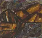 Landschaft in Braun by Genko Genkov, oil on board, sold Dec 2024