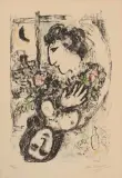 Bonheur by Marc Chagall, 1969, color lithograph, sold Dec 2024