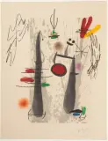 La Longue et L'Évaporée by Joan Miró, 1973, pencil, sold Dec 2024