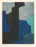 Composition noire, bleue et mauve by Serge Poliakoff, 1964, pencil, sold Dec 2024