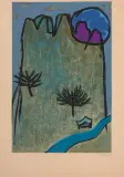 Mountain by Whanki Kim, 1956, color lithograph, sold Dec 2024