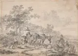 zugeschrieben Italienische Landschaft mit heimziehender Herde by Adriaen van der Cabel, pencil, offered Dec 2024