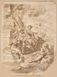 zugeschrieben Heilige Familie by Jan de Bisschop, pen and ink, sold Dec 2024