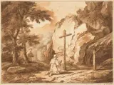 Eremiten in Felslandschaft by Joseph Roos, 1792, pencil, offered Dec 2024
