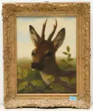 Bildnis eines Rehbocks by Anton Schmitz, oil on canvas, sold Dec 2024