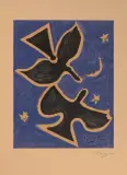 nach "Deux oiseaux au ciel nocturne by Georges Braque, 1962, color lithograph, offered Dec 2024