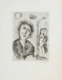 Autoportrait au chevelat by Marc Chagall, etching, sold Dec 2024