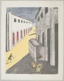 Lo sgombero by Giorgio de Chirico, 1970, color lithograph, sold Dec 2024
