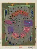 Automobil in Richtung Natur und Schöpfung by Friedensreich Hundertwasser, 1985, color woodcut, sold Dec 2024
