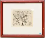 Die Judenstrasse in Amsterdam by Max Liebermann, 1906, etching, offered Dec 2024
