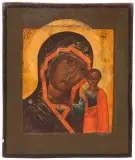 Russisch, um 1800 by Gottesmutter von Kasan, tempera, sold Dec 2024
