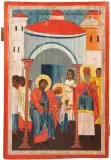 Griechisch, um 1800 by Einführung Marias in den Tempel, tempera, sold Dec 2024