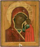 Russisch, um 1800 by Gottesmutter von Kasan, tempera, offered Dec 2024