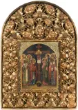 Russisch, Ende 19.Jh by Kreuzigung Christi mit Rahmen, tempera, sold Dec 2024