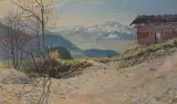 Les dents du midi by Paul Armand Girardet, 1894, oil on canvas, sold Dec 2024