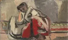 Kauernde by Max Gubler, 1931, oil on canvas, sold Dec 2024