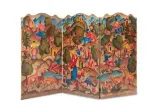 Ernteszenen, verso galante Szenen vor einem Schloss by Heinrich Herzig, 1927, oil on canvas, offered Dec 2024
