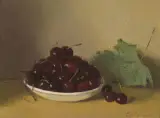 Stillleben mit Kirschen by Gérard de Palézieux, oil on canvas, sold Dec 2024