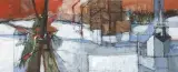 Obersaxen im Februar by Rudolf Mirer, 2000, mixed media, sold Dec 2024