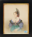 Mädchen in innerrhoder Festtagstracht by Jakob Suter, 1849, watercolor, offered Dec 2024